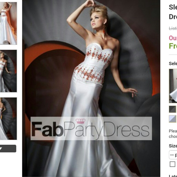 White wedding like prom dress