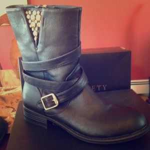 Black studded boots