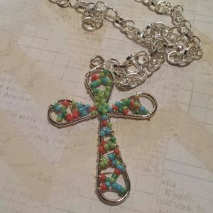 Colorful beaded cross