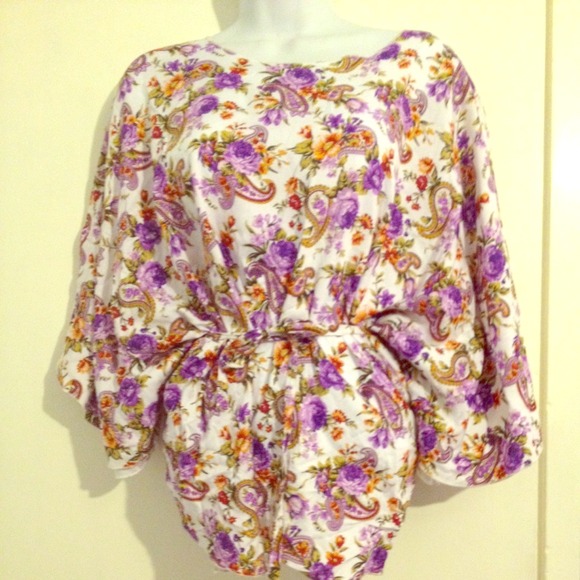 handmade Tops - Sold! Gorgeous vintage floral butterfly top;)