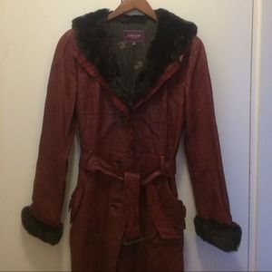 Real Leather Winter Coat with Real Fur