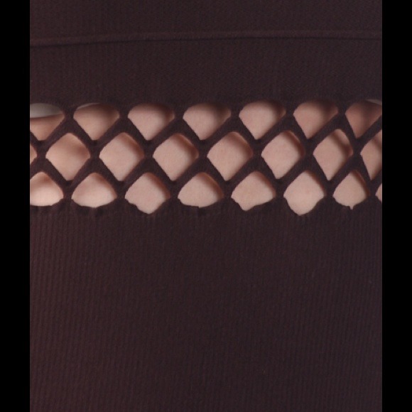 Brown Seamless Soft Knit Dress With Cutout Detail - Picture 3 of 4