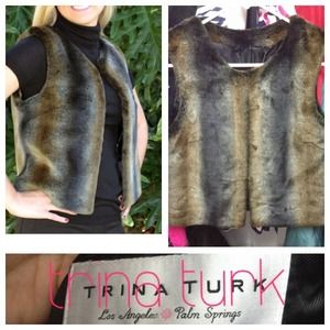 Reduced! Trina Turk Hansel Fur Vest retails $188!