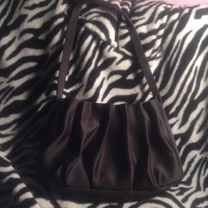 Black satin clutch