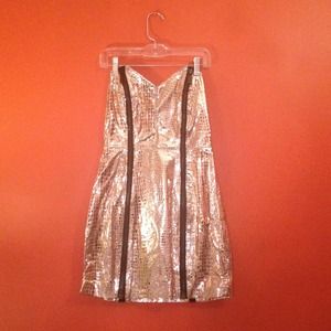 Metallic Snakeskin Party Dress