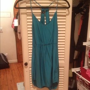 HURLEY XS TURQUOISE SILK DRESS WORN TWICE