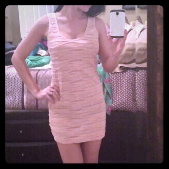 Light Pink Textured Cotton Dress.
