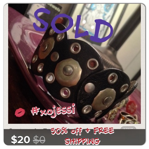 Custom JazZy Jewels leather cuff