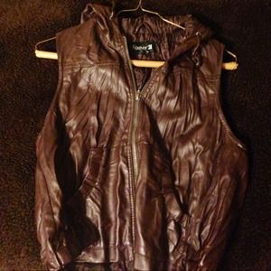 Brown Leather Vest