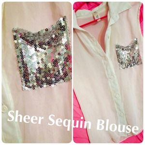 Sheer sequin blouse