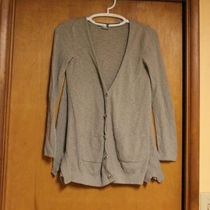 FREE PEOPLE Grey Button-Down Cardigan