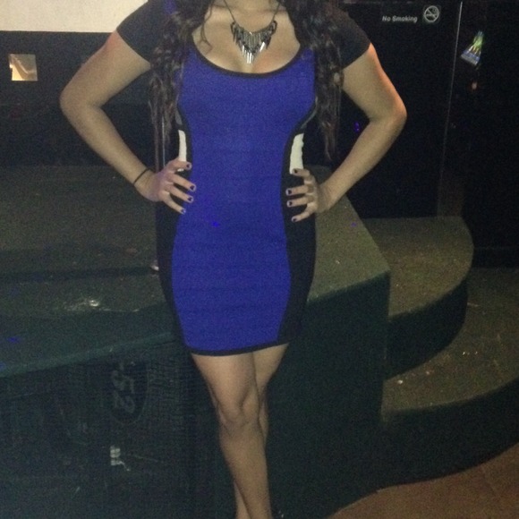 Blue bandage dress