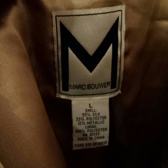 Marc Bouwer gold dinner style jacket. Size L NWT - Picture 4 of 4