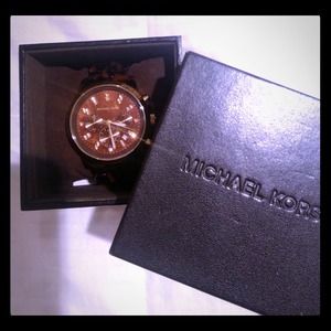 Michael Kors Tortoise Shell Oversized Face Watch