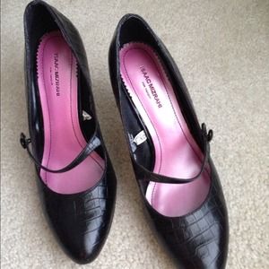 Isaac Mizrahi Women's 9.5 Black Croc Leather  pump