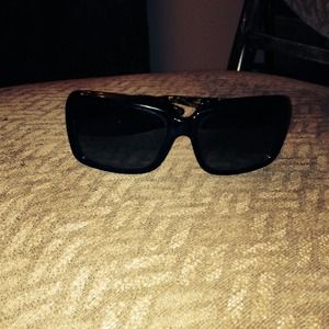 Black Versace hard shell eyewear with tortoise