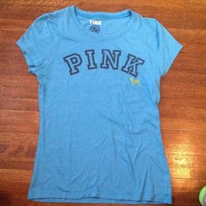 VS PINK light blue tee. Size large