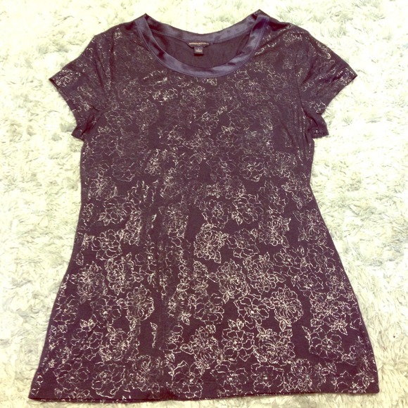 Banana Republic top with silver flower detail