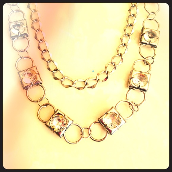 Long chain diamond necklace