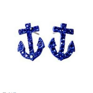 Blue Anchor Earrings!!