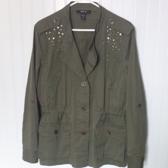 Style & Co. Ladies Large Army Green Jacket