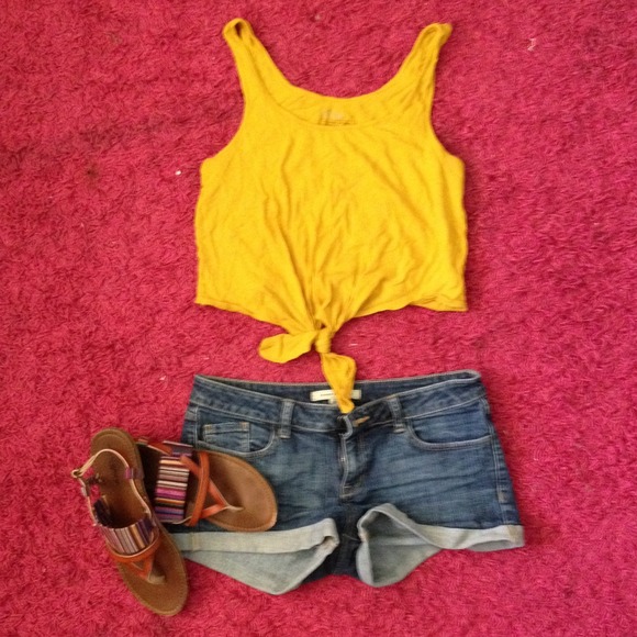 Mustard crop top