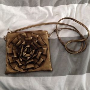 Metallic Copper Brown Crossbody Purse