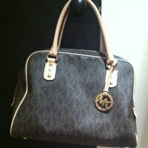 Authentic brown pvc michael kors handbag