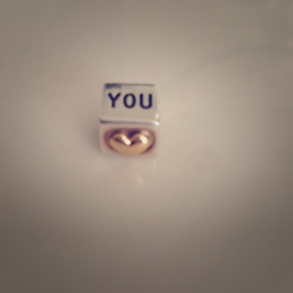 ❌Sold❌Authentic pandora I love u charm two tone