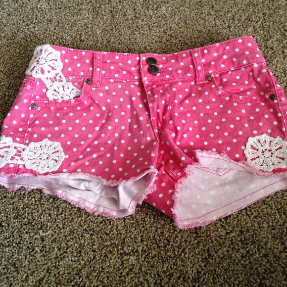 SOLD Pink polka dot shorts