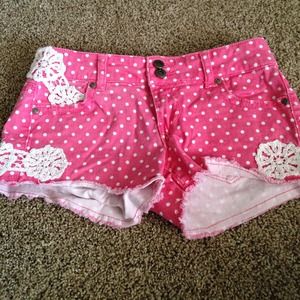 SOLD Pink polka dot shorts