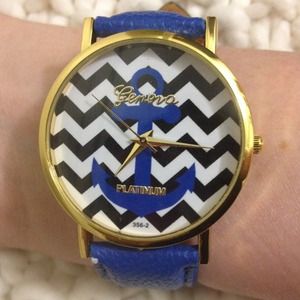 ⚓️The "Jerry" Anchor & Chevron Watch in Blue⚓️