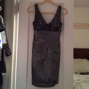 Charcoal & Black Cocktail Dress