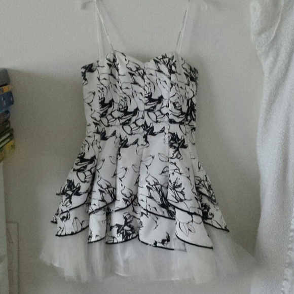 Black and white floral dress