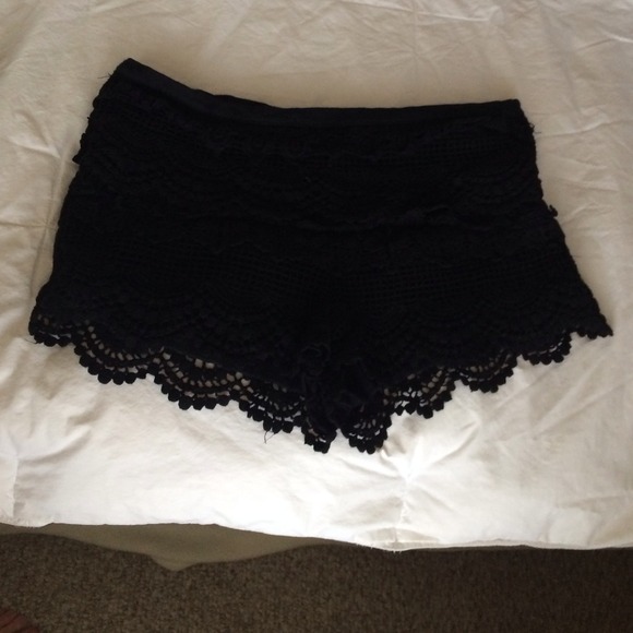 Black lace shorts
