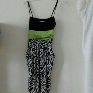 Black and green dress