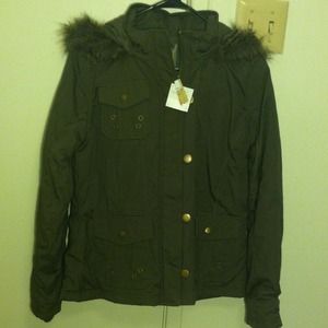Warm Winter Jacket W/Furry Hood NWT