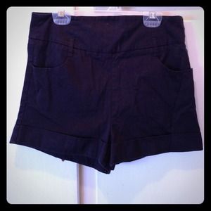 Dark navy blue/black high waisted shorts