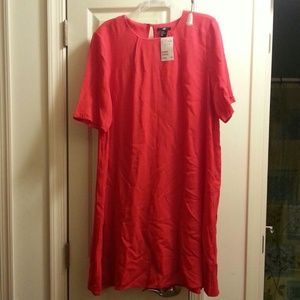 Red trapeze dress