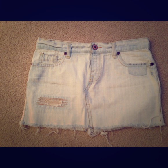 Faded Jean Skirt