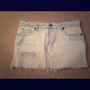 Faded Jean Skirt