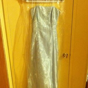 Crystal Blue Prom Dress with design