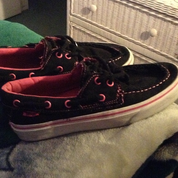 Hot pink and black vans