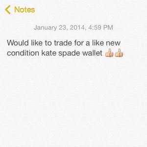 Looking to trade for kate spade wallet zip around