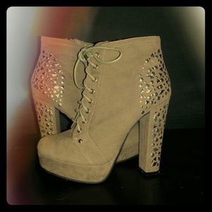 Studded grey booties