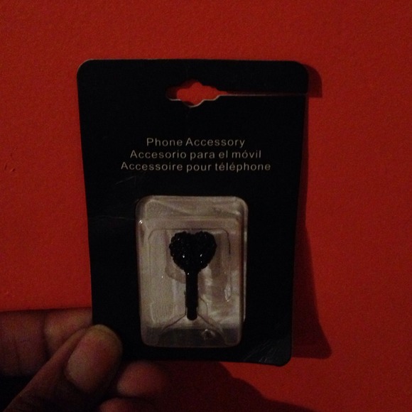 Black studded cell phone plug