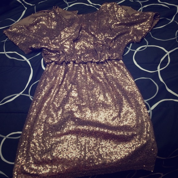 Golden sequence medium dress