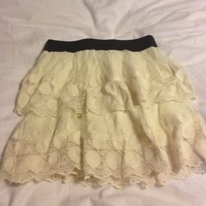 Cream lace skirt