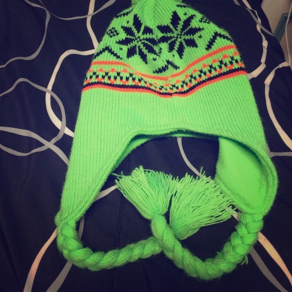Cute neon green winter hat