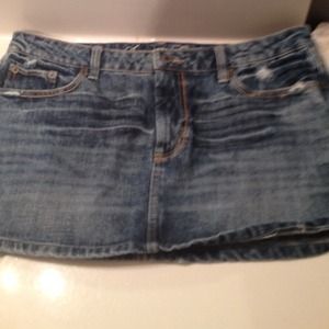 2 blue jean skirts $10 for both , bke & Ae